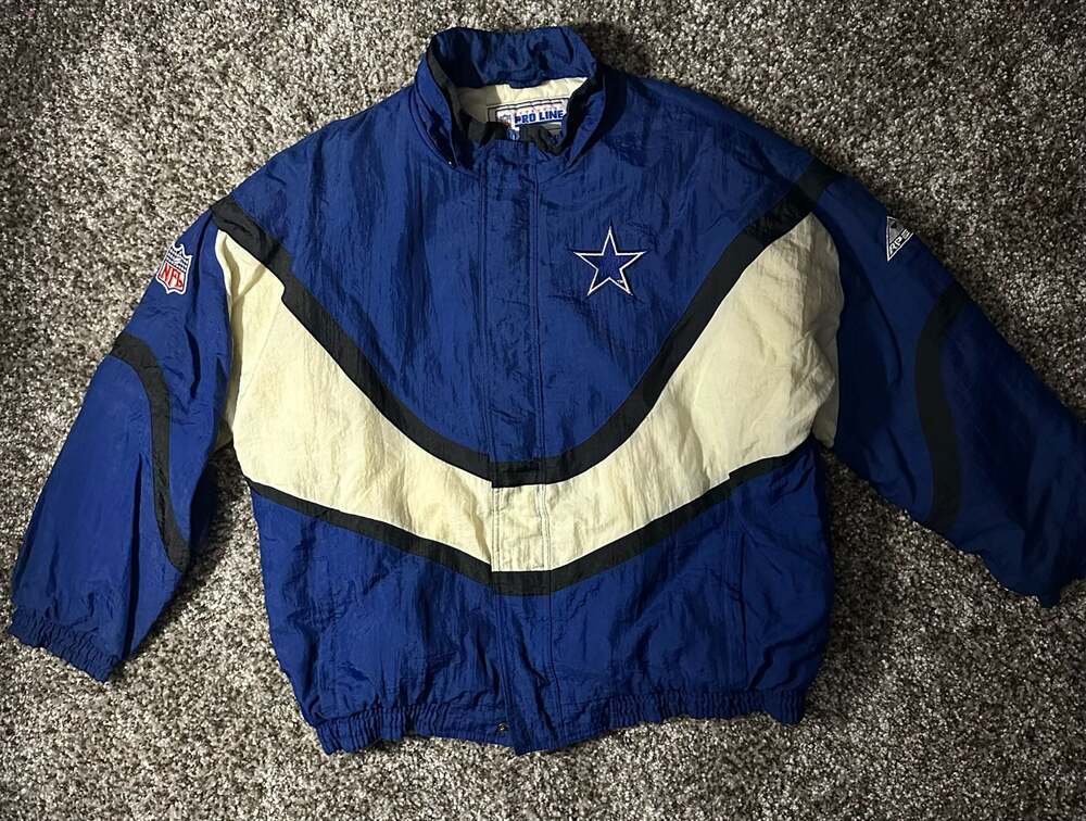 Vintage 1990s Apex One NFL Pro Line Dallas Cowboys Windbreaker Jacket XL